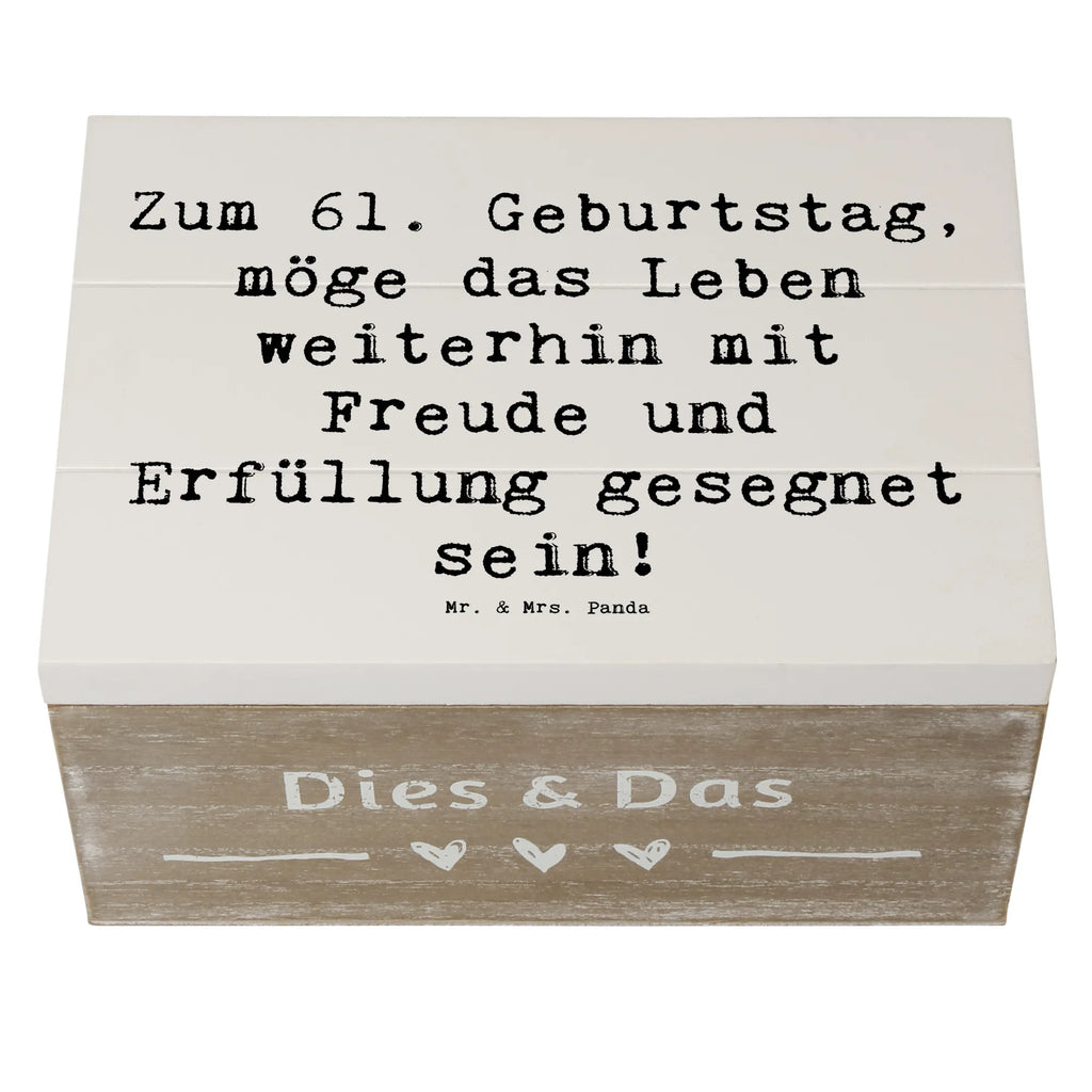 Holzkiste Spruch 61. Geburtstag Freude Schatulle, Truhe, Geschenkdose, Aufbewahrungsbox, Erinnerungsbox, Erinnerungskiste, Schatzkiste, Holzkiste, Kiste, XXL, Geschenkbox, Dekokiste, Geburtstag, Geburtstagsgeschenk, Geschenk
