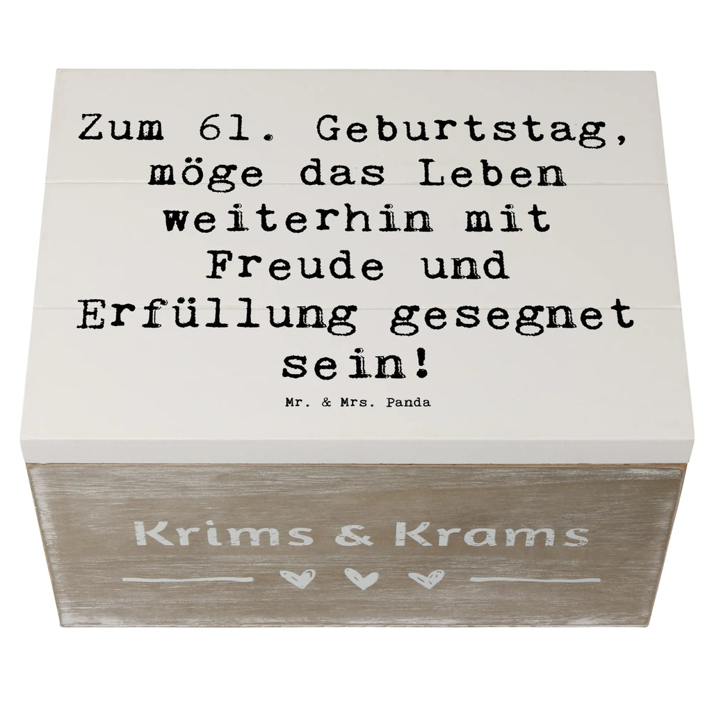 Holzkiste Spruch 61. Geburtstag Freude Schatulle, Truhe, Geschenkdose, Aufbewahrungsbox, Erinnerungsbox, Erinnerungskiste, Schatzkiste, Holzkiste, Kiste, XXL, Geschenkbox, Dekokiste, Geburtstag, Geburtstagsgeschenk, Geschenk