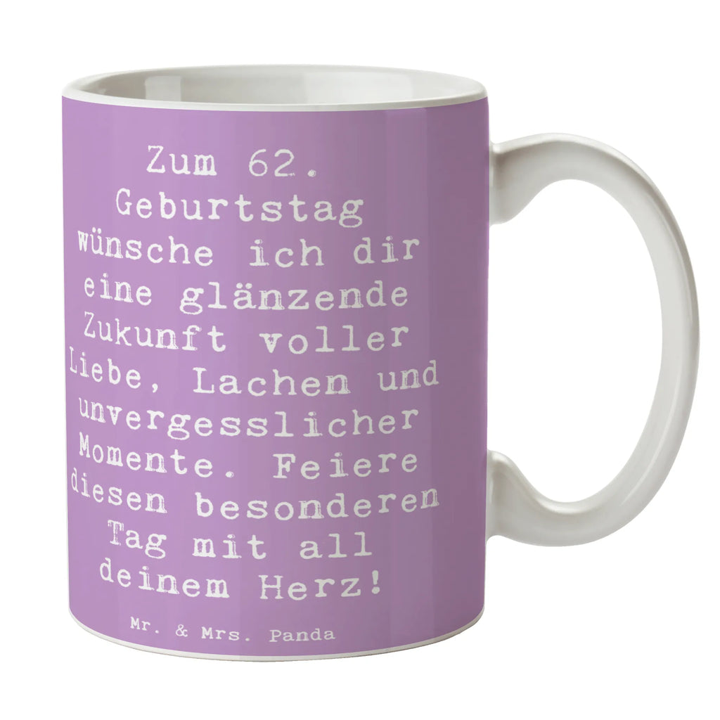 Tasse Spruch 62. Geburtstag Glänzende Zukunft Bürotasse, Keramiktasse, Geschenktasse, Tasse mit Motiven, Tasse mit Zitaten, Porzellantasse, Tasse, Kaffeetasse, Teetasse, Geburtstag, Geburtstagsgeschenk, Geschenk