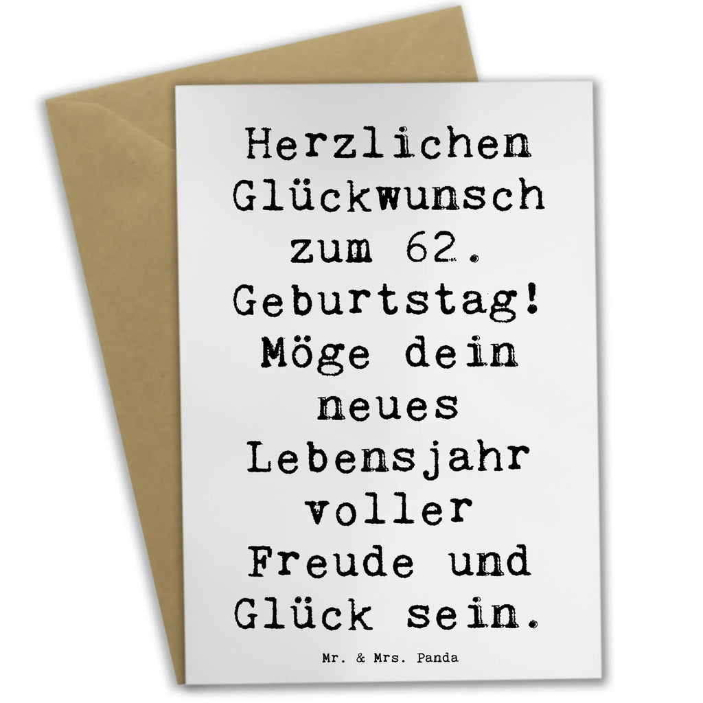 Grußkarte Spruch 62. Geburtstag Einladungskarte, Klappkarte, Karte, Glückwunschkarte, Hochzeitskarte, Grußkarte, Ansichtskarten, Geburtstagskarte, Geburtstag, Geburtstagsgeschenk, Geschenk