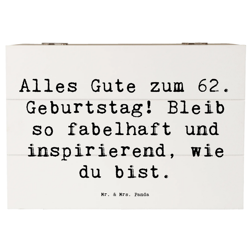 Wooden chest Saying Alles Gute zum 62. Geburtstag! Bleib so fabelhaft und inspirierend, wie du bist. Schatzkiste, Holzkiste, Geschenkbox, Aufbewahrungsbox, Truhe, Geschenkdose, Dekokiste, Kiste, Erinnerungsbox, Erinnerungskiste, XXL, Schatulle, Geburtstag, Geburtstagsgeschenk, Geschenk