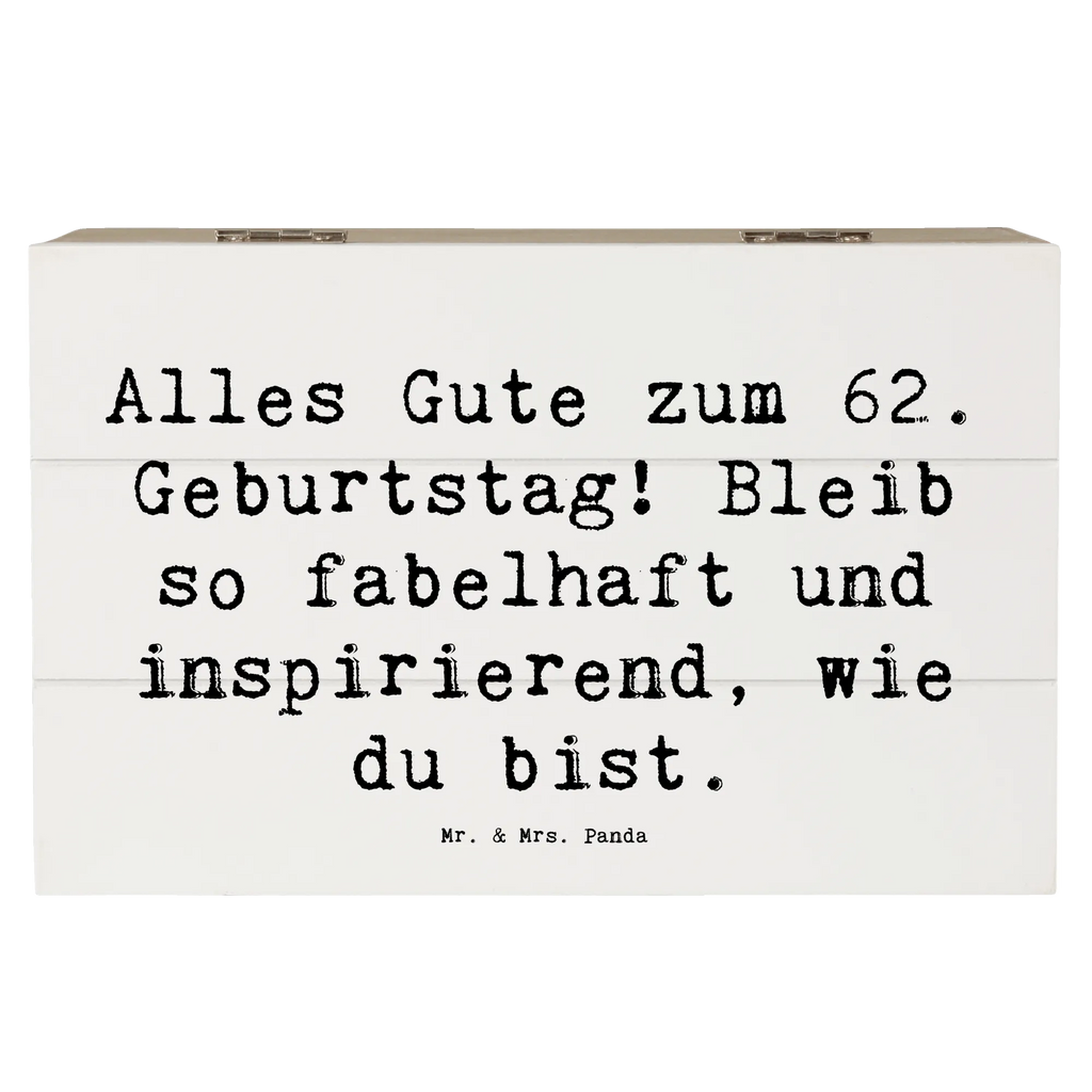 Wooden chest Saying Alles Gute zum 62. Geburtstag! Bleib so fabelhaft und inspirierend, wie du bist. Schatzkiste, Holzkiste, Geschenkbox, Aufbewahrungsbox, Truhe, Geschenkdose, Dekokiste, Kiste, Erinnerungsbox, Erinnerungskiste, XXL, Schatulle, Geburtstag, Geburtstagsgeschenk, Geschenk