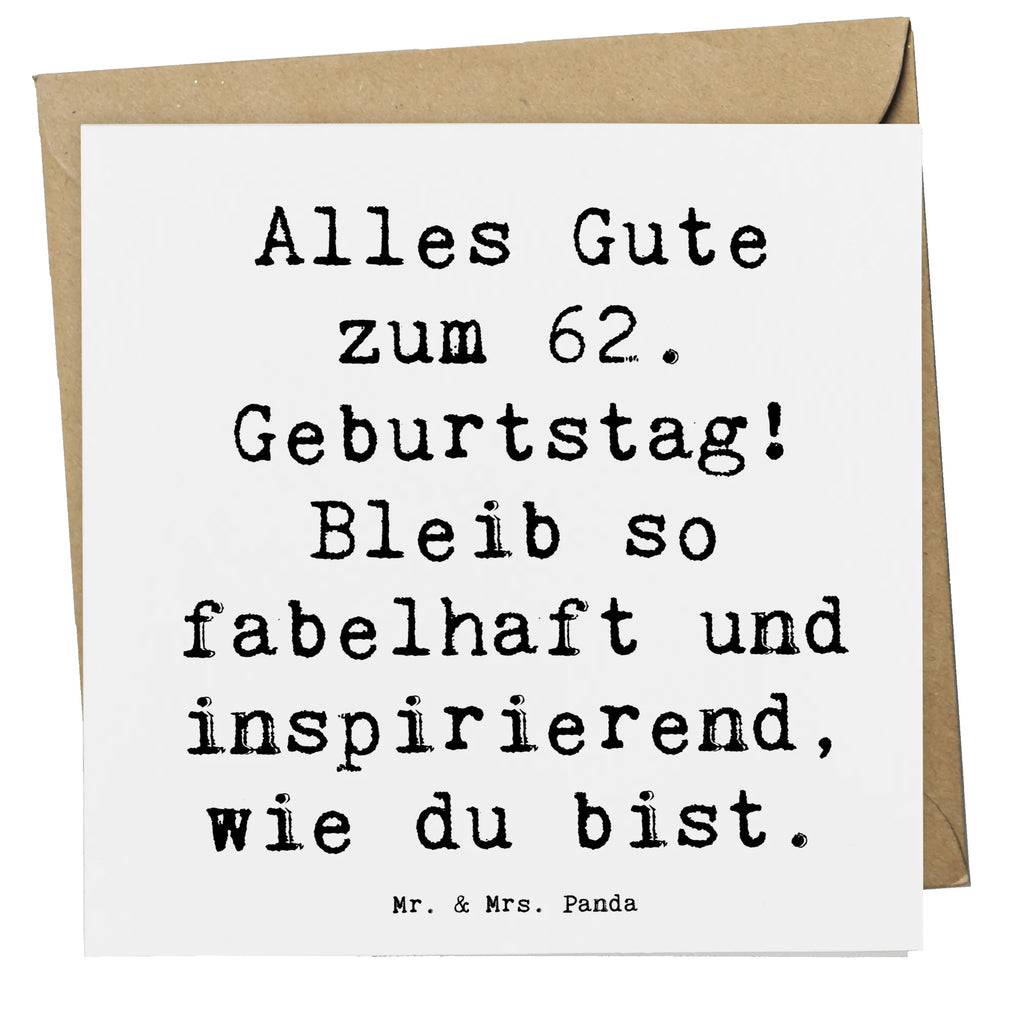 Deluxe Karte Spruch 62. Geburtstag Freude Glückwunschkarte, Einladungskarte, Karte, Hochwertige Grußkarte, Hochzeitskarte, Grußkarte, Klappkarte, Hochwertige Klappkarte, Geburtstagskarte, Geburtstag, Geburtstagsgeschenk, Geschenk