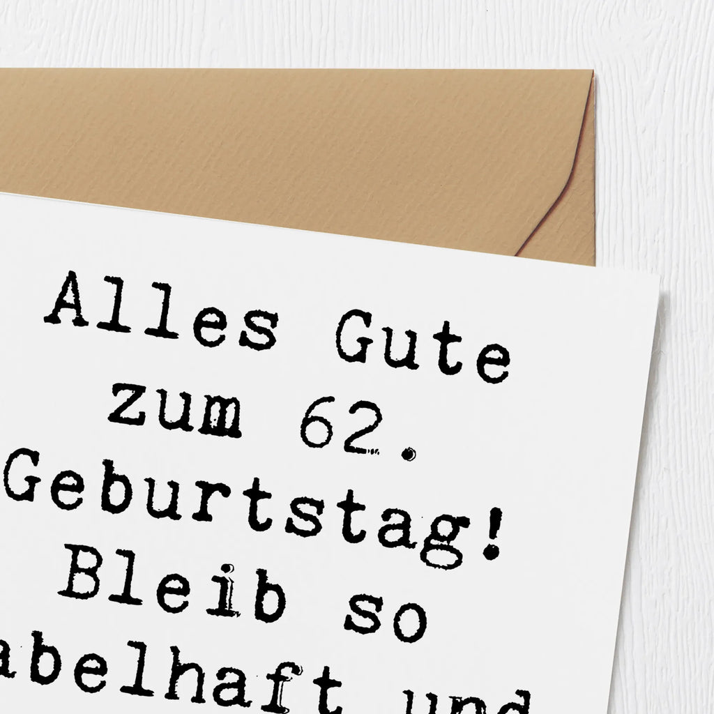 Deluxe Karte Spruch 62. Geburtstag Freude Glückwunschkarte, Einladungskarte, Karte, Hochwertige Grußkarte, Hochzeitskarte, Grußkarte, Klappkarte, Hochwertige Klappkarte, Geburtstagskarte, Geburtstag, Geburtstagsgeschenk, Geschenk
