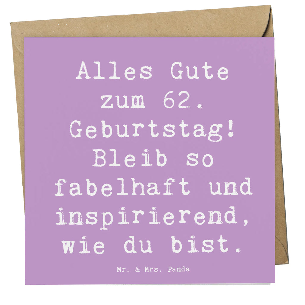 Deluxe Karte Spruch 62. Geburtstag Freude Glückwunschkarte, Einladungskarte, Karte, Hochwertige Grußkarte, Hochzeitskarte, Grußkarte, Klappkarte, Hochwertige Klappkarte, Geburtstagskarte, Geburtstag, Geburtstagsgeschenk, Geschenk
