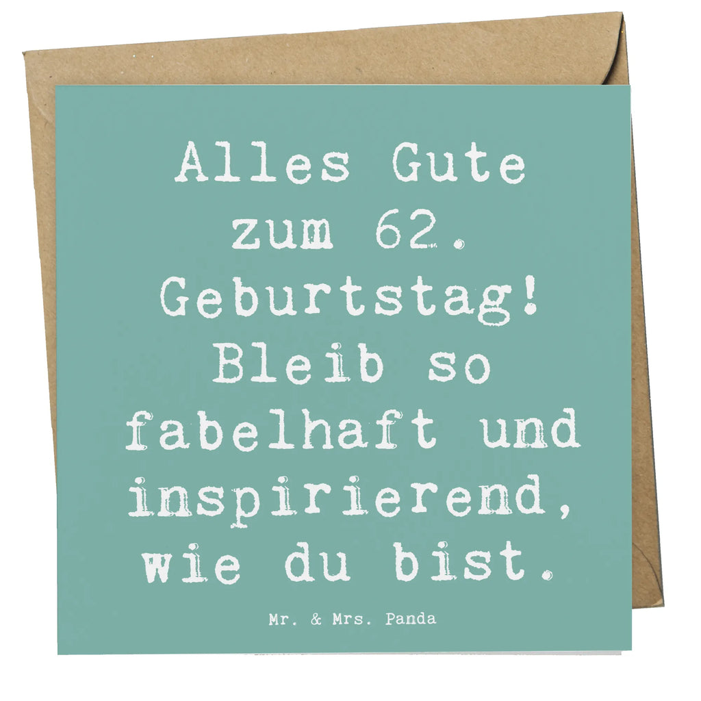 Deluxe Karte Spruch 62. Geburtstag Freude Glückwunschkarte, Einladungskarte, Karte, Hochwertige Grußkarte, Hochzeitskarte, Grußkarte, Klappkarte, Hochwertige Klappkarte, Geburtstagskarte, Geburtstag, Geburtstagsgeschenk, Geschenk
