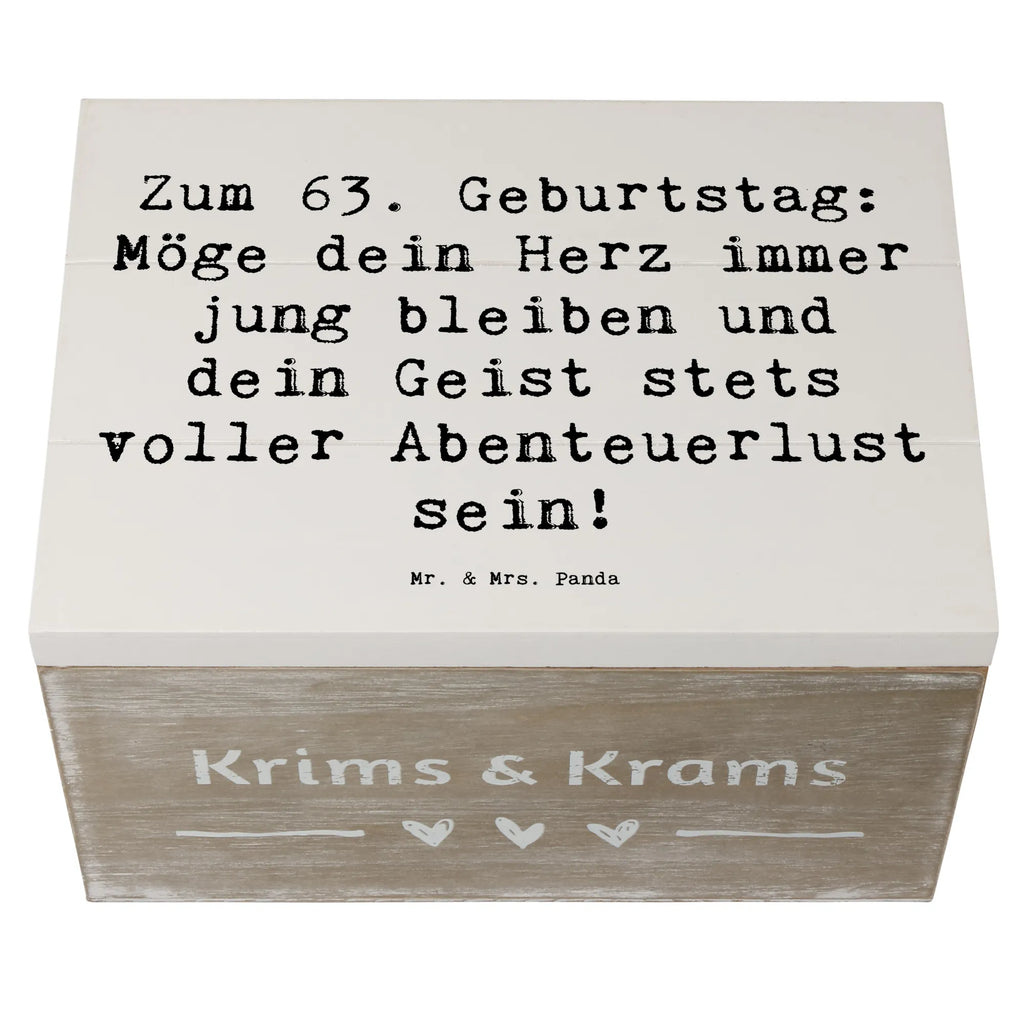 Holzkiste Spruch 63. Geburtstag Jugendlicher Geist Kiste, Holzkiste, Geschenkdose, Dekokiste, Erinnerungsbox, Schatzkiste, Aufbewahrungsbox, Schatulle, Truhe, Geschenkbox, XXL, Erinnerungskiste, Geburtstag, Geburtstagsgeschenk, Geschenk
