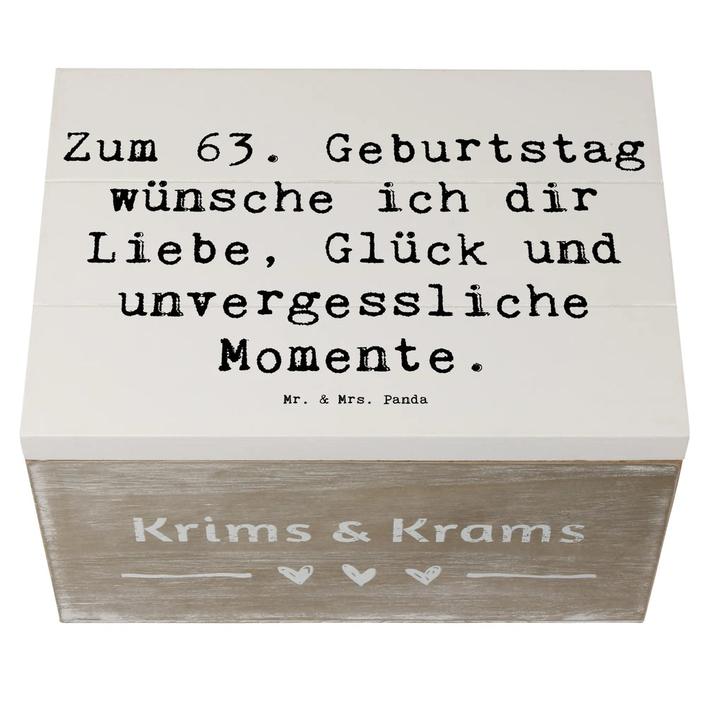 Wooden chest Saying Zum 63. Geburtstag wünsche ich dir Liebe, Glück und unvergessliche Momente. Geschenkdose, Aufbewahrungsbox, Truhe, Erinnerungsbox, Erinnerungskiste, Geschenkbox, Schatulle, Holzkiste, XXL, Schatzkiste, Dekokiste, Kiste, Geburtstag, Geburtstagsgeschenk, Geschenk