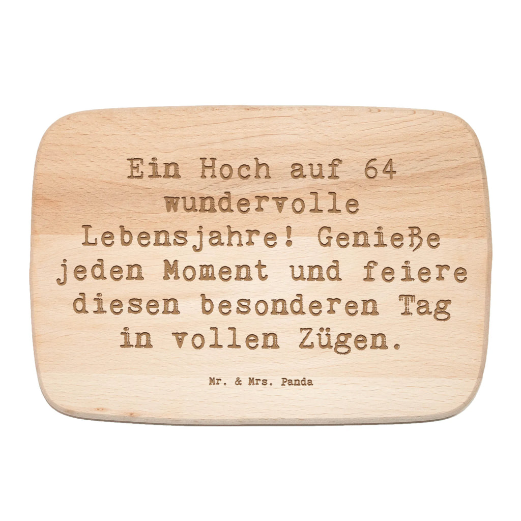 Śniadaniowa deska Przysłowie Ein Hoch auf 64 wundervolle Lebensjahre! Genieße jeden Moment und feiere diesen besonderen Tag in vollen Zügen. Urodziny, prezent urodzinowy, prezent