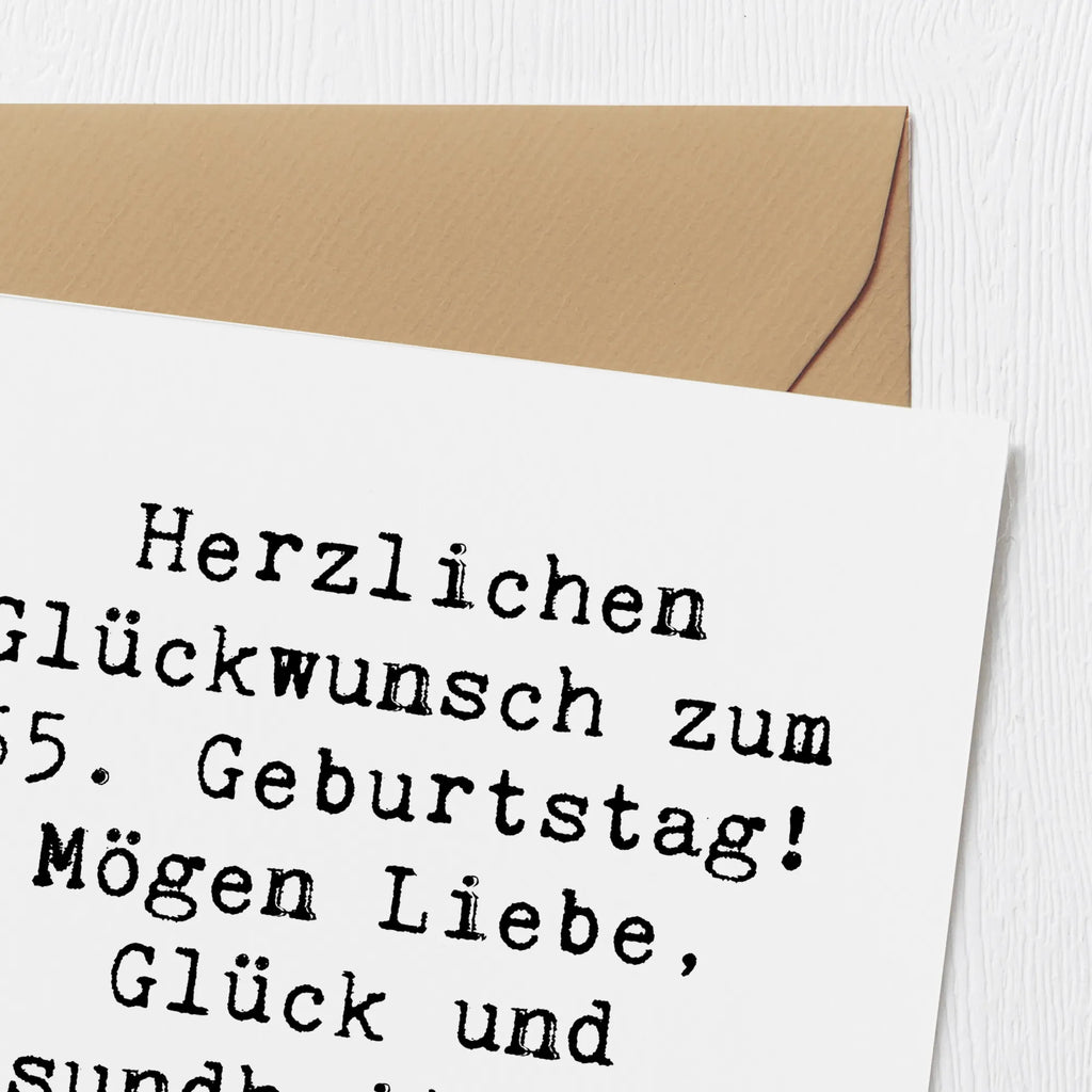 Deluxe Karte Spruch 65. Geburtstag Hochzeitskarte, Karte, Klappkarte, Geburtstagskarte, Einladungskarte, Glückwunschkarte, Grußkarte, Hochwertige Klappkarte, Hochwertige Grußkarte, Geburtstag, Geburtstagsgeschenk, Geschenk
