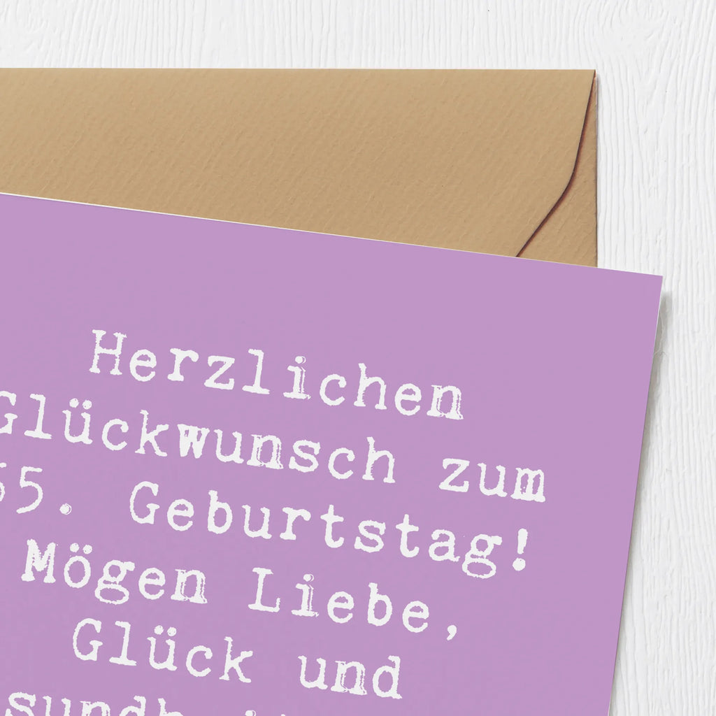 Deluxe Karte Spruch 65. Geburtstag Hochzeitskarte, Karte, Klappkarte, Geburtstagskarte, Einladungskarte, Glückwunschkarte, Grußkarte, Hochwertige Klappkarte, Hochwertige Grußkarte, Geburtstag, Geburtstagsgeschenk, Geschenk