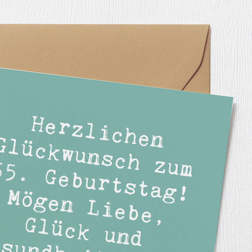 Deluxe Karte Spruch 65. Geburtstag Hochzeitskarte, Karte, Klappkarte, Geburtstagskarte, Einladungskarte, Glückwunschkarte, Grußkarte, Hochwertige Klappkarte, Hochwertige Grußkarte, Geburtstag, Geburtstagsgeschenk, Geschenk