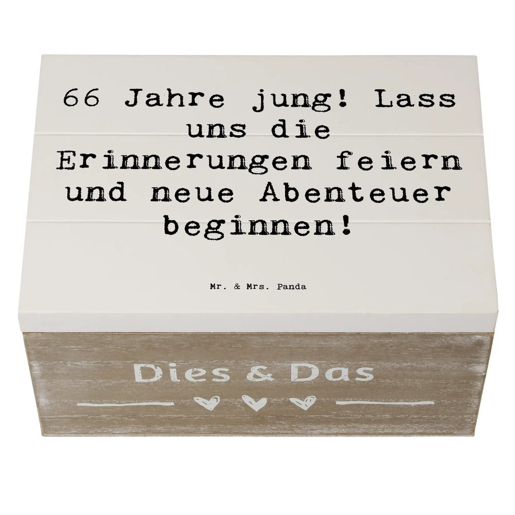 Wooden chest Saying 66 Jahre jung! Lass uns die Erinnerungen feiern und neue Abenteuer beginnen! Schatzkiste, Holzkiste, Kiste, Truhe, Geschenkdose, Erinnerungsbox, Erinnerungskiste, Dekokiste, Aufbewahrungsbox, Schatulle, XXL, Geschenkbox, Geburtstag, Geburtstagsgeschenk, Geschenk