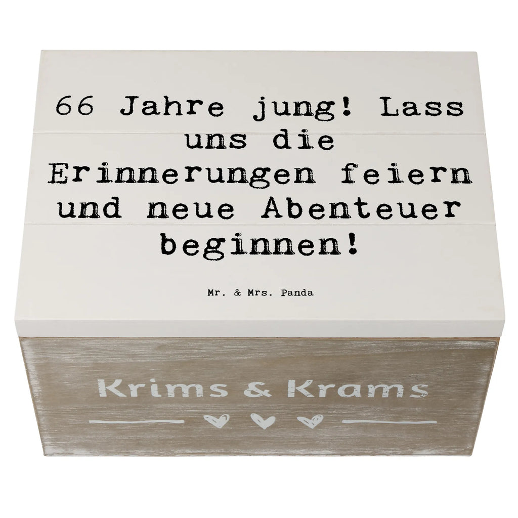 Wooden chest Saying 66 Jahre jung! Lass uns die Erinnerungen feiern und neue Abenteuer beginnen! Schatzkiste, Holzkiste, Kiste, Truhe, Geschenkdose, Erinnerungsbox, Erinnerungskiste, Dekokiste, Aufbewahrungsbox, Schatulle, XXL, Geschenkbox, Geburtstag, Geburtstagsgeschenk, Geschenk