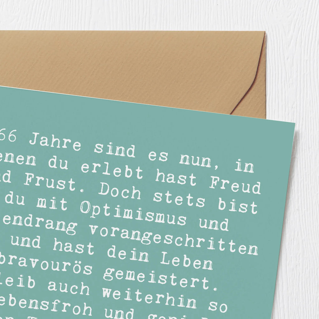 Deluxe Karte Spruch 66. Geburtstag Hochwertige Klappkarte, Glückwunschkarte, Klappkarte, Einladungskarte, Hochwertige Grußkarte, Karte, Grußkarte, Hochzeitskarte, Geburtstagskarte, Geburtstag, Geburtstagsgeschenk, Geschenk
