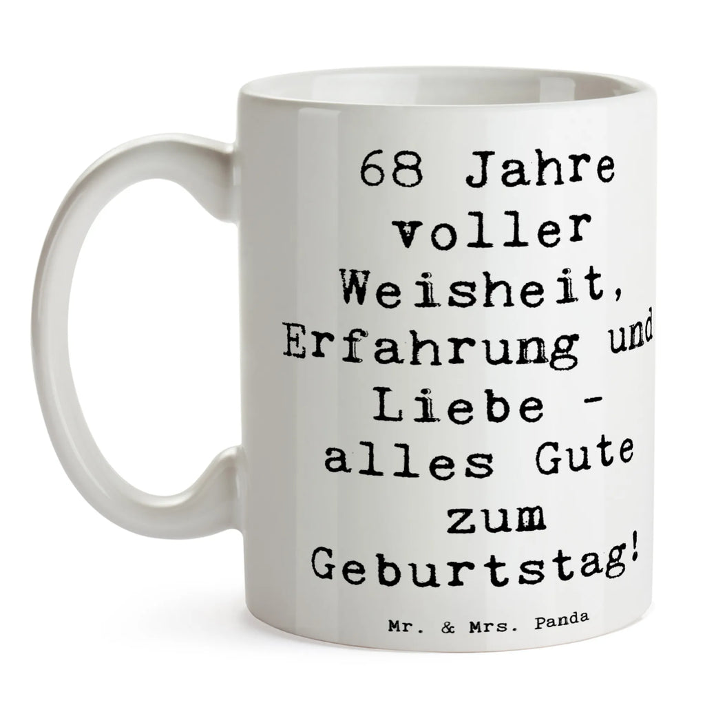 Mug Saying 68 Jahre voller Weisheit, Erfahrung und Liebe - alles Gute zum Geburtstag! Teetasse, Tasse mit Motiven, Bürotasse, Tasse, Porzellantasse, Tasse mit Zitaten, Geschenktasse, Keramiktasse, Kaffeetasse, Geburtstag, Geburtstagsgeschenk, Geschenk