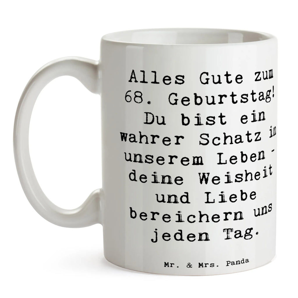 Mug Saying Alles Gute zum 68. Geburtstag! Du bist ein wahrer Schatz in unserem Leben - deine Weisheit und Liebe bereichern uns jeden Tag. Tasse mit Zitaten, Tasse, Teetasse, Keramiktasse, Kaffeetasse, Geschenktasse, Porzellantasse, Tasse mit Motiven, Bürotasse, Geburtstag, Geburtstagsgeschenk, Geschenk