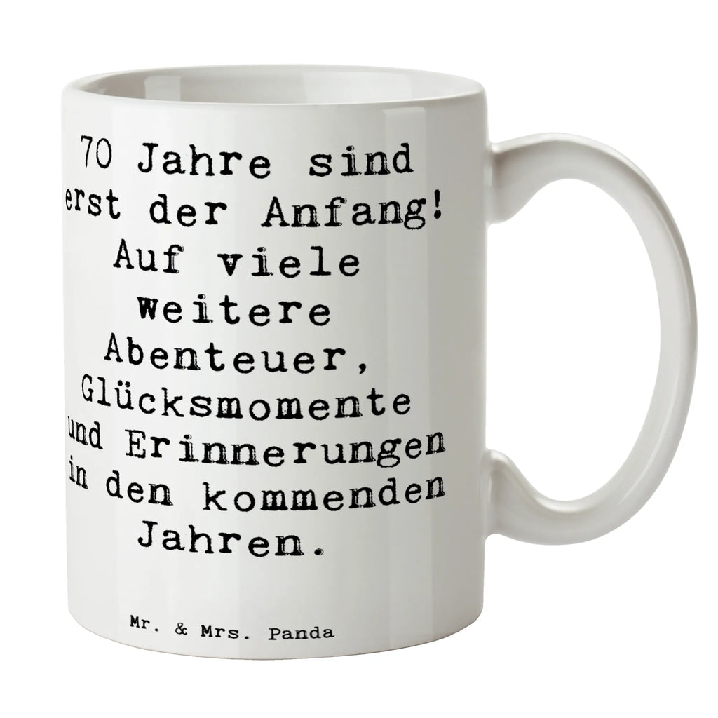 Tasse Spruch 70. Geburtstag Beginn Kaffeetasse, Tasse mit Motiven, Porzellantasse, Tasse mit Zitaten, Keramiktasse, Teetasse, Tasse, Geschenktasse, Bürotasse, Geburtstag, Geburtstagsgeschenk, Geschenk