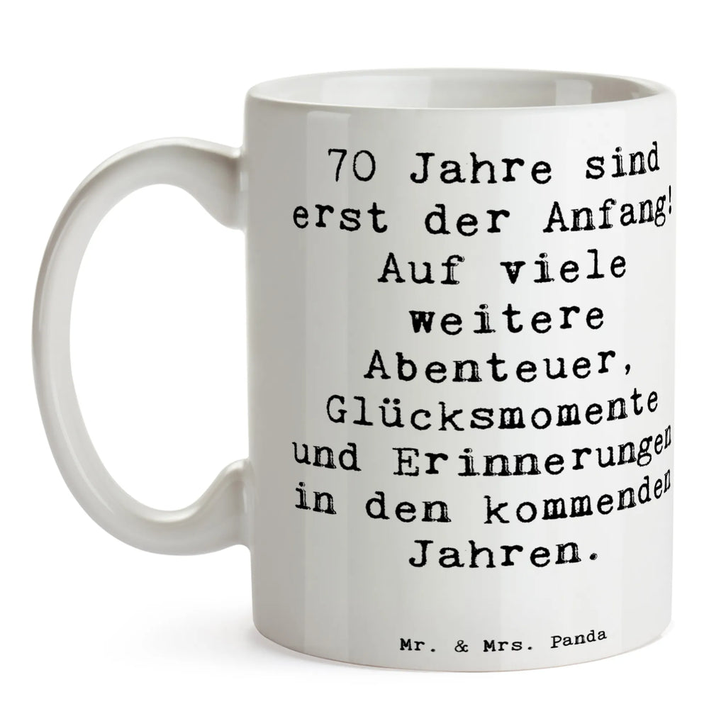 Tasse Spruch 70. Geburtstag Beginn Kaffeetasse, Tasse mit Motiven, Porzellantasse, Tasse mit Zitaten, Keramiktasse, Teetasse, Tasse, Geschenktasse, Bürotasse, Geburtstag, Geburtstagsgeschenk, Geschenk