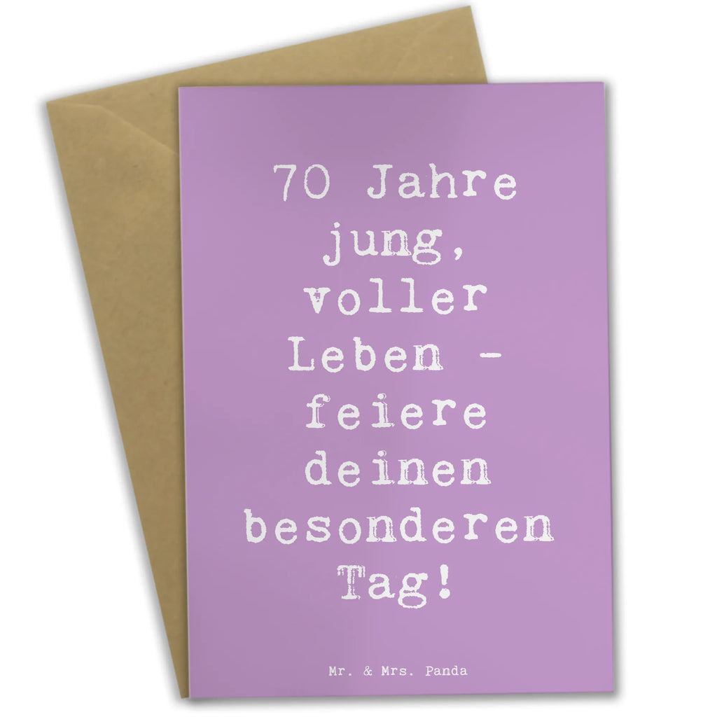 Greetings card Saying 70 Jahre jung, voller Leben - feiere deinen besonderen Tag! Geburtstagskarte, Hochzeitskarte, Klappkarte, Karte, Glückwunschkarte, Grußkarte, Ansichtskarten, Einladungskarte, Geburtstag, Geburtstagsgeschenk, Geschenk