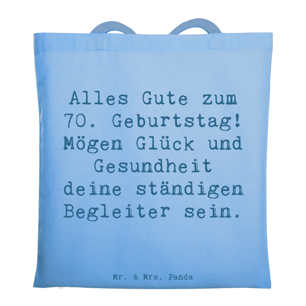 Tote bag Saying Alles Gute zum 70. Geburtstag! Mögen Glück und Gesundheit deine ständigen Begleiter sein. Beuteltasche, Beutel, Einkaufstasche, Jutebeutel, Stoffbeutel, Tasche, Shopper, Umhängetasche, Strandtasche, Schultertasche, Stofftasche, Tragetasche, Badetasche, Jutetasche, Einkaufstüte, Laptoptasche, Geburtstag, Geburtstagsgeschenk, Geschenk