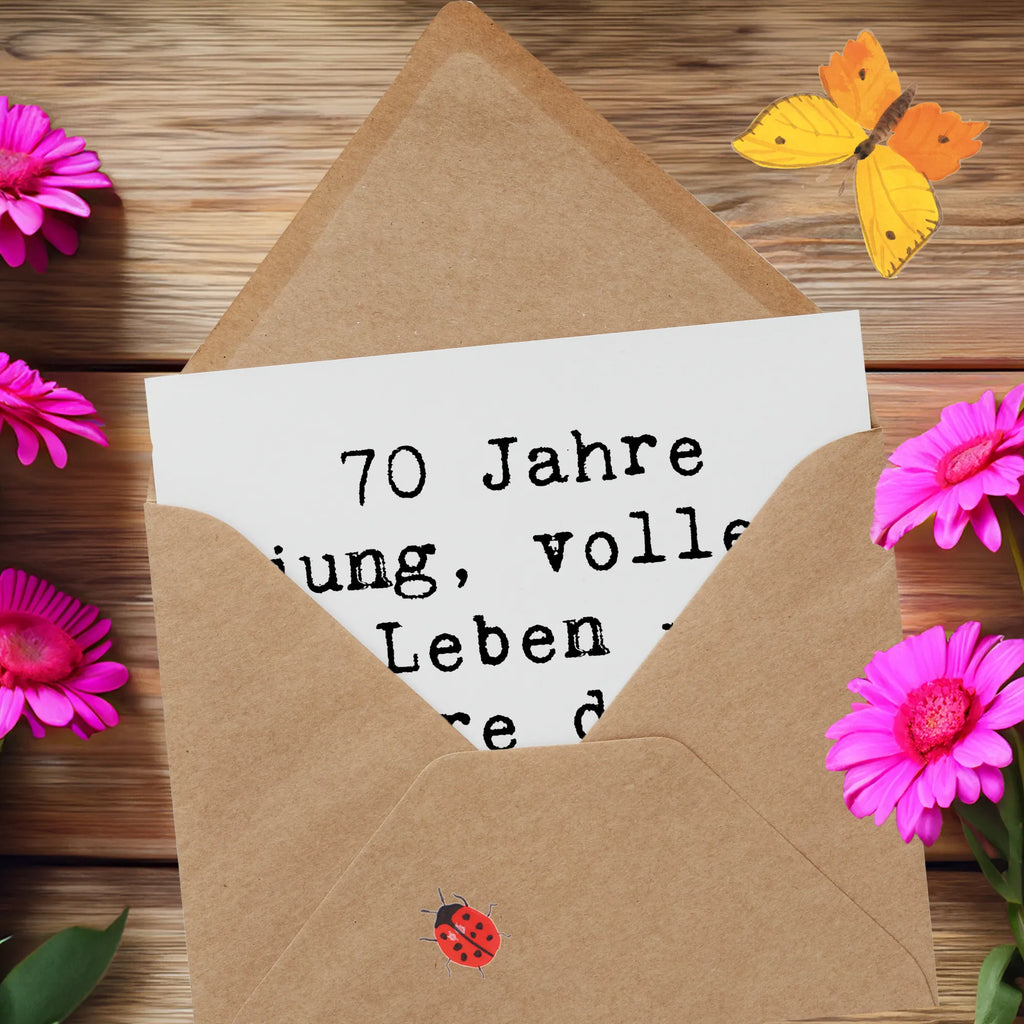 Deluxe Karte Spruch 70. Geburtstag Feier Karte, Hochzeitskarte, Einladungskarte, Glückwunschkarte, Hochwertige Grußkarte, Geburtstagskarte, Hochwertige Klappkarte, Grußkarte, Klappkarte, Geburtstag, Geburtstagsgeschenk, Geschenk