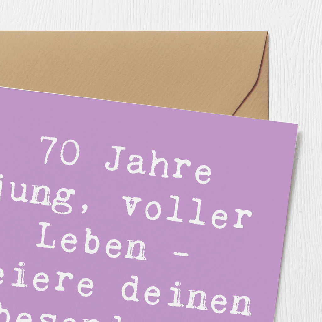 Deluxe Karte Spruch 70. Geburtstag Feier Karte, Hochzeitskarte, Einladungskarte, Glückwunschkarte, Hochwertige Grußkarte, Geburtstagskarte, Hochwertige Klappkarte, Grußkarte, Klappkarte, Geburtstag, Geburtstagsgeschenk, Geschenk