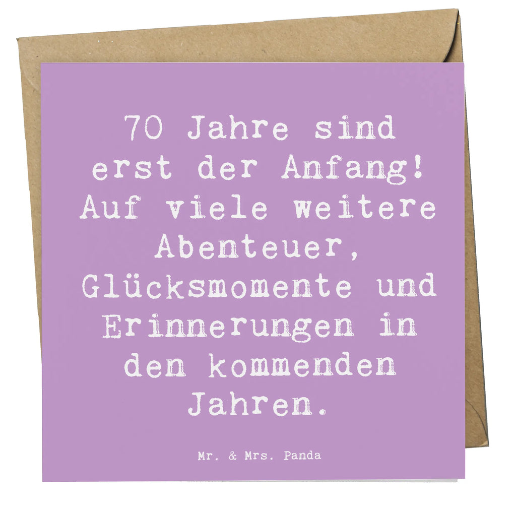 Deluxe Card Saying 70 Jahre sind erst der Anfang! Auf viele weitere Abenteuer, Glücksmomente und Erinnerungen in den kommenden Jahren. Hochzeitskarte, Geburtstagskarte, Klappkarte, Grußkarte, Hochwertige Grußkarte, Glückwunschkarte, Hochwertige Klappkarte, Karte, Einladungskarte, Geburtstag, Geburtstagsgeschenk, Geschenk