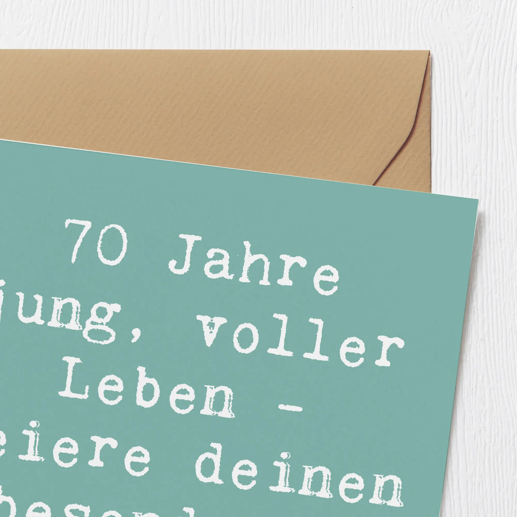 Deluxe Karte Spruch 70. Geburtstag Feier Karte, Hochzeitskarte, Einladungskarte, Glückwunschkarte, Hochwertige Grußkarte, Geburtstagskarte, Hochwertige Klappkarte, Grußkarte, Klappkarte, Geburtstag, Geburtstagsgeschenk, Geschenk