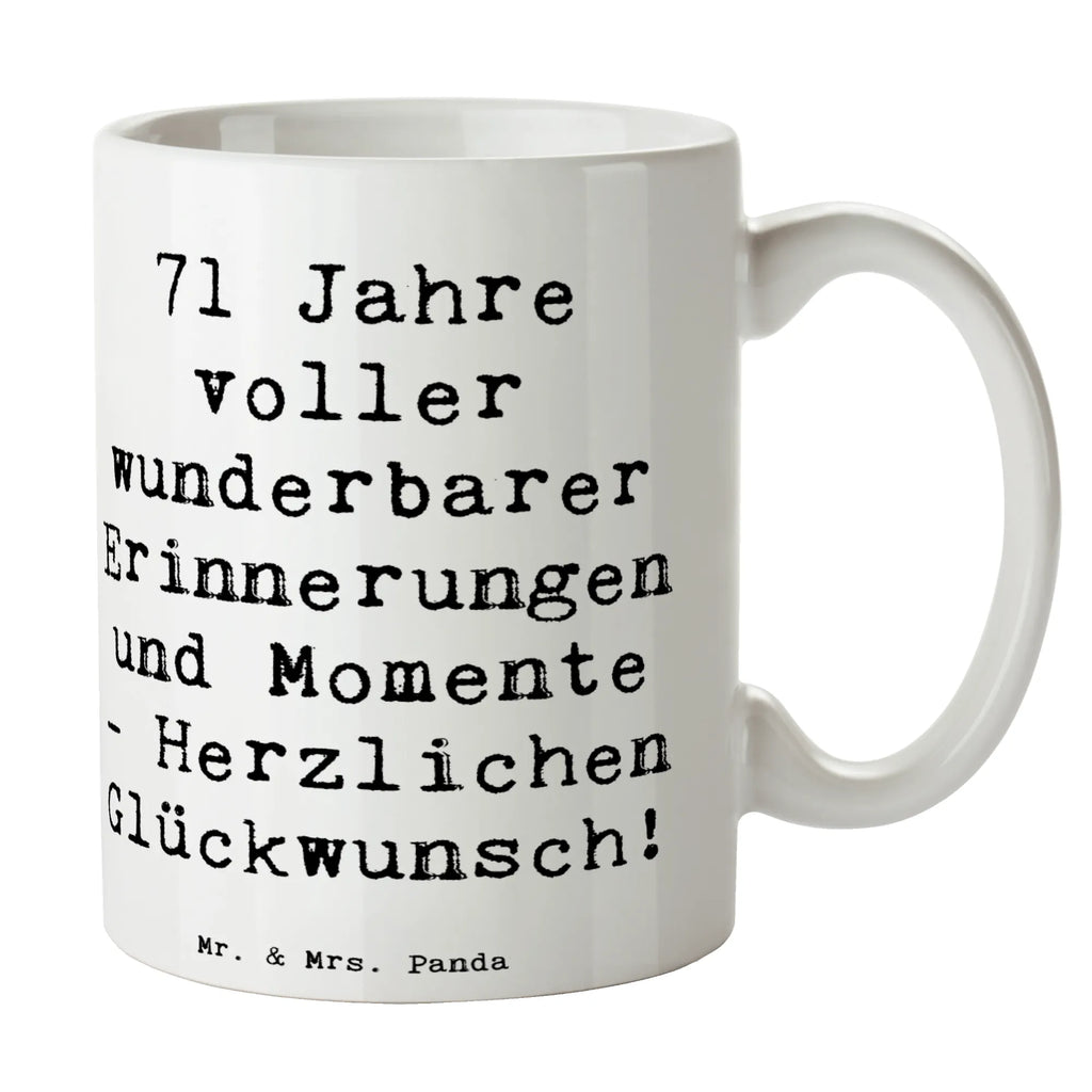 Tasse Spruch 71. Geburtstag Erinnerungen Geschenktasse, Keramiktasse, Tasse mit Zitaten, Porzellantasse, Bürotasse, Kaffeetasse, Tasse, Teetasse, Tasse mit Motiven, Geburtstag, Geburtstagsgeschenk, Geschenk