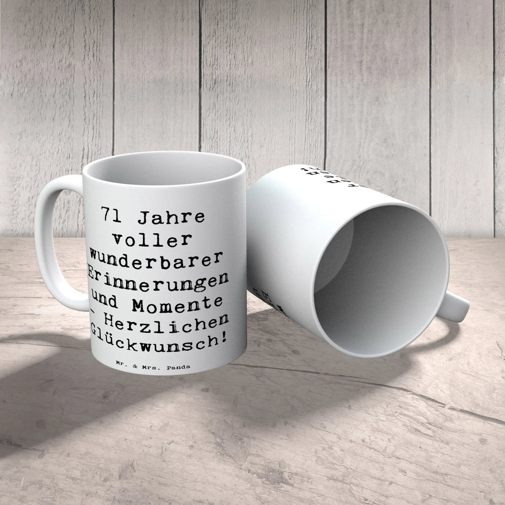 Tasse Spruch 71. Geburtstag Erinnerungen Geschenktasse, Keramiktasse, Tasse mit Zitaten, Porzellantasse, Bürotasse, Kaffeetasse, Tasse, Teetasse, Tasse mit Motiven, Geburtstag, Geburtstagsgeschenk, Geschenk