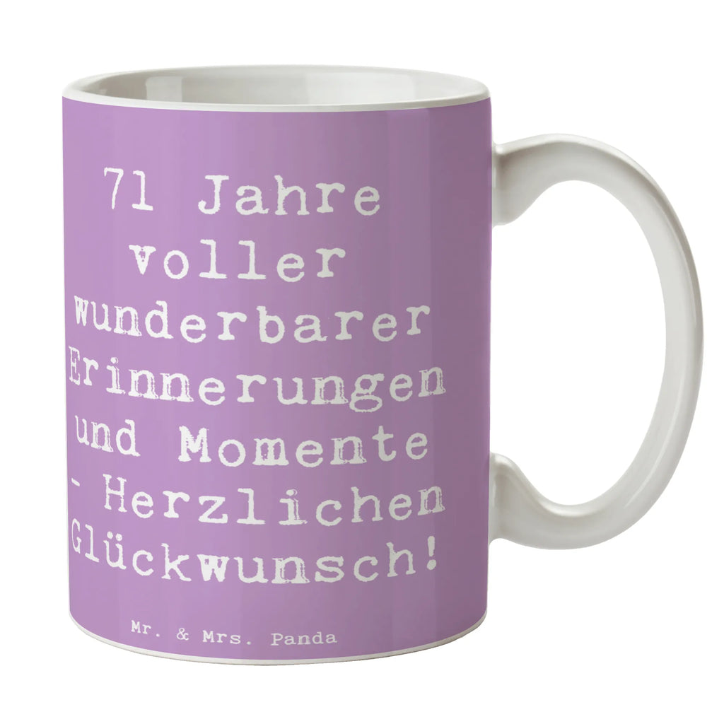 Tasse Spruch 71. Geburtstag Erinnerungen Geschenktasse, Keramiktasse, Tasse mit Zitaten, Porzellantasse, Bürotasse, Kaffeetasse, Tasse, Teetasse, Tasse mit Motiven, Geburtstag, Geburtstagsgeschenk, Geschenk