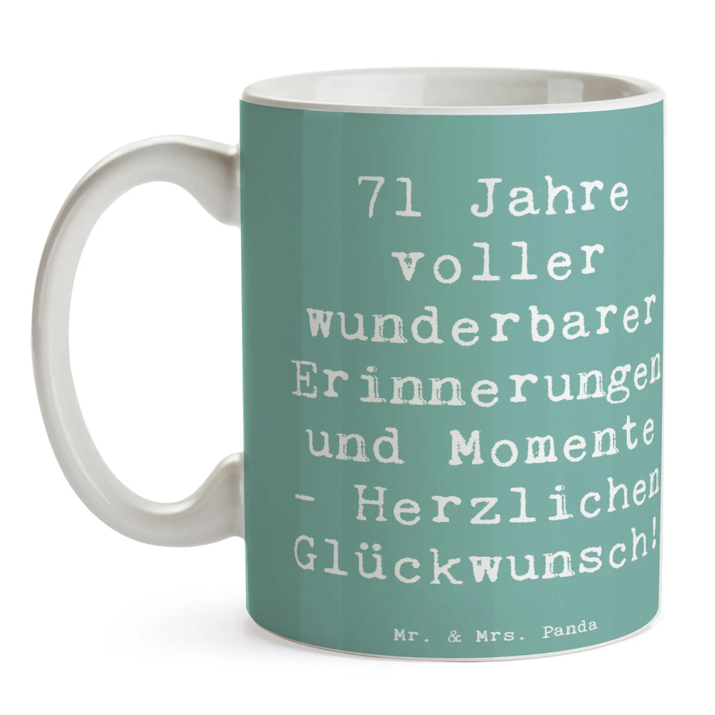 Tasse Spruch 71. Geburtstag Erinnerungen Geschenktasse, Keramiktasse, Tasse mit Zitaten, Porzellantasse, Bürotasse, Kaffeetasse, Tasse, Teetasse, Tasse mit Motiven, Geburtstag, Geburtstagsgeschenk, Geschenk