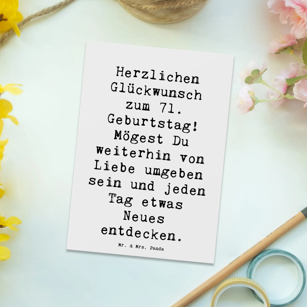 Postkarte Spruch 71. Geburtstag Freude Einladungskarte, Geschenkkarte, Ansichtskarten, Einladungskarten Geburtstag, Einladung Geburtstag, Geburtstagskarte, Einladung, Karte, Grußkarte, Ansichtskarte, Postkarte, Dankeskarte, Geburtstag, Geburtstagsgeschenk, Geschenk
