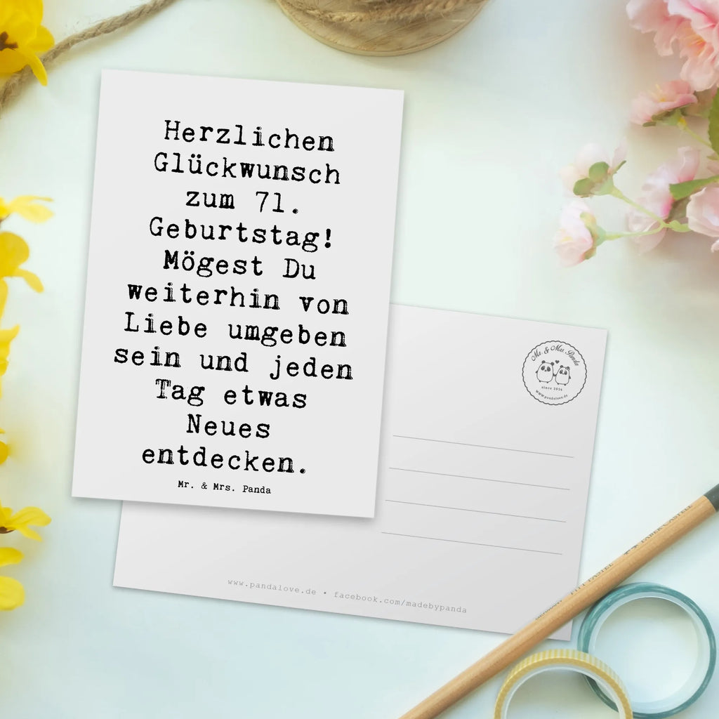 Postkarte Spruch 71. Geburtstag Freude Einladungskarte, Geschenkkarte, Ansichtskarten, Einladungskarten Geburtstag, Einladung Geburtstag, Geburtstagskarte, Einladung, Karte, Grußkarte, Ansichtskarte, Postkarte, Dankeskarte, Geburtstag, Geburtstagsgeschenk, Geschenk