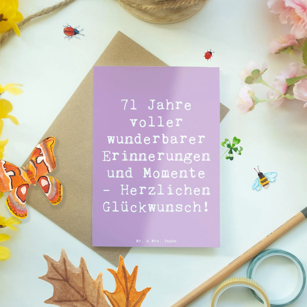 Grußkarte Spruch 71. Geburtstag Erinnerungen Klappkarte, Grußkarte, Geburtstagskarte, Einladungskarte, Hochzeitskarte, Karte, Ansichtskarten, Glückwunschkarte, Geburtstag, Geburtstagsgeschenk, Geschenk