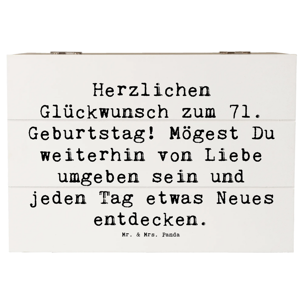Holzkiste Spruch 71. Geburtstag Freude Erinnerungskiste, XXL, Erinnerungsbox, Geschenkbox, Schatulle, Aufbewahrungsbox, Holzkiste, Geschenkdose, Schatzkiste, Truhe, Kiste, Dekokiste, Geburtstag, Geburtstagsgeschenk, Geschenk