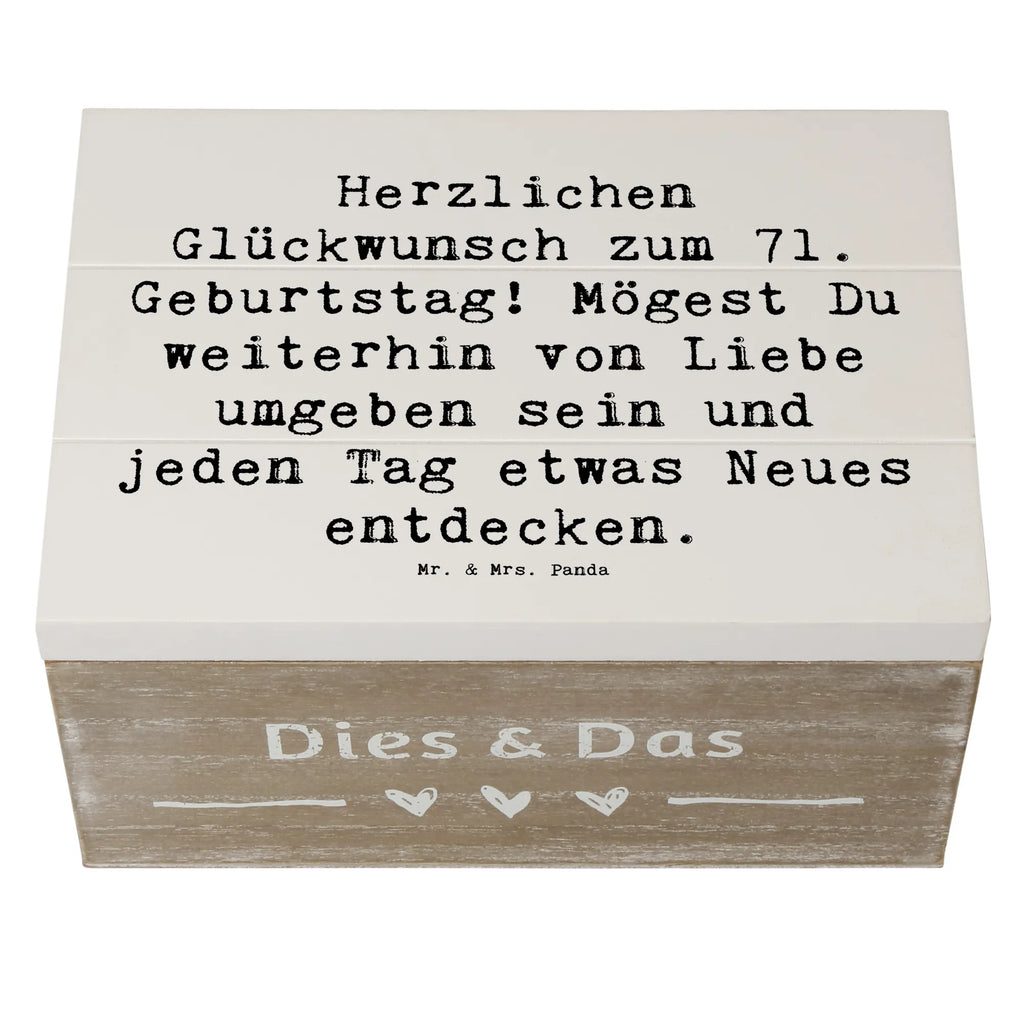 Holzkiste Spruch 71. Geburtstag Freude Erinnerungskiste, XXL, Erinnerungsbox, Geschenkbox, Schatulle, Aufbewahrungsbox, Holzkiste, Geschenkdose, Schatzkiste, Truhe, Kiste, Dekokiste, Geburtstag, Geburtstagsgeschenk, Geschenk