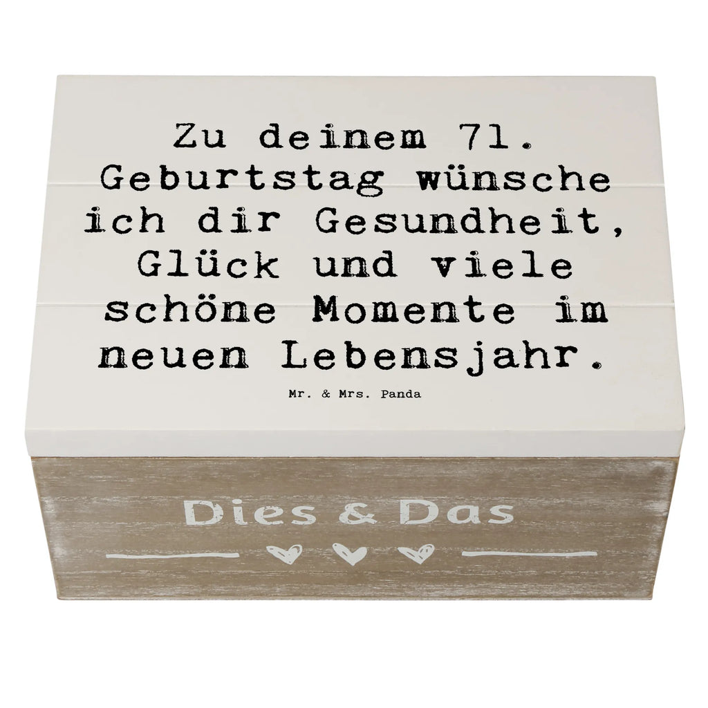 Holzkiste Spruch 71. Geburtstag Truhe, Aufbewahrungsbox, Dekokiste, Geschenkdose, Kiste, Geschenkbox, Erinnerungskiste, Erinnerungsbox, Schatulle, Holzkiste, XXL, Schatzkiste, Geburtstag, Geburtstagsgeschenk, Geschenk