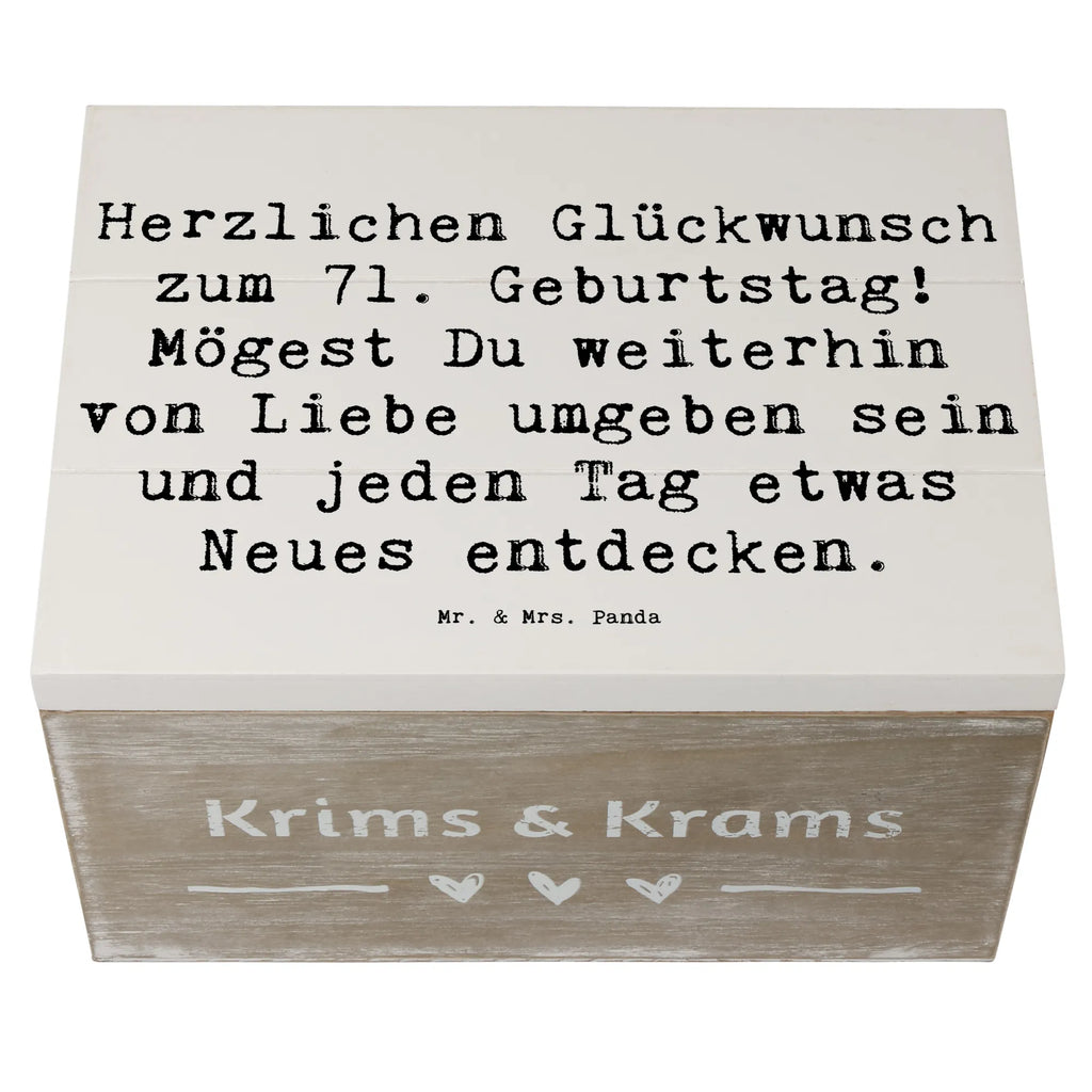 Holzkiste Spruch 71. Geburtstag Freude Erinnerungskiste, XXL, Erinnerungsbox, Geschenkbox, Schatulle, Aufbewahrungsbox, Holzkiste, Geschenkdose, Schatzkiste, Truhe, Kiste, Dekokiste, Geburtstag, Geburtstagsgeschenk, Geschenk