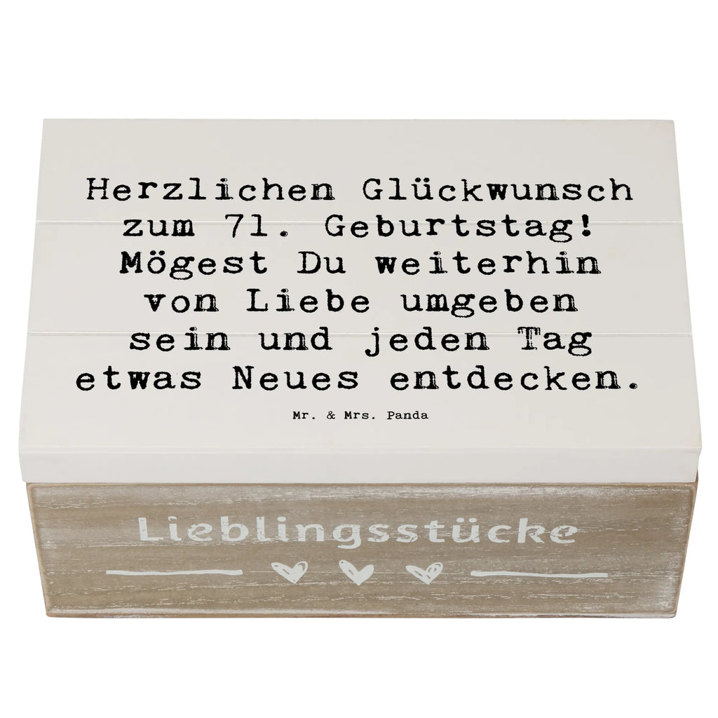Holzkiste Spruch 71. Geburtstag Freude Erinnerungskiste, XXL, Erinnerungsbox, Geschenkbox, Schatulle, Aufbewahrungsbox, Holzkiste, Geschenkdose, Schatzkiste, Truhe, Kiste, Dekokiste, Geburtstag, Geburtstagsgeschenk, Geschenk