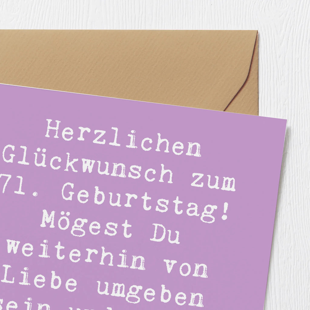 Deluxe Card Saying Herzlichen Glückwunsch zum 71. Geburtstag! Mögest Du weiterhin von Liebe umgeben sein und jeden Tag etwas Neues entdecken. Glückwunschkarte, Klappkarte, Grußkarte, Karte, Hochwertige Grußkarte, Hochzeitskarte, Geburtstagskarte, Einladungskarte, Hochwertige Klappkarte, Geburtstag, Geburtstagsgeschenk, Geschenk