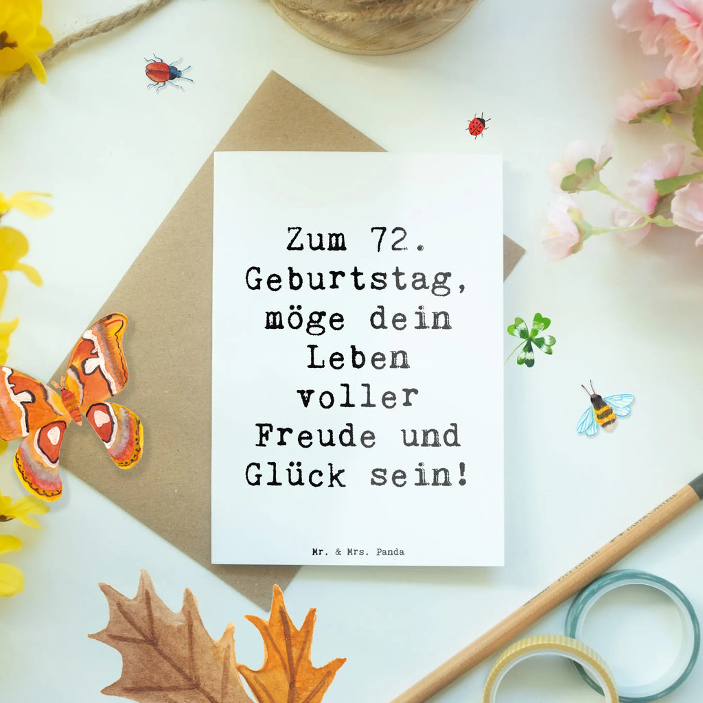 Grußkarte Spruch 72. Geburtstag Freude Geburtstagskarte, Einladungskarte, Hochzeitskarte, Klappkarte, Karte, Glückwunschkarte, Grußkarte, Ansichtskarten, Geburtstag, Geburtstagsgeschenk, Geschenk