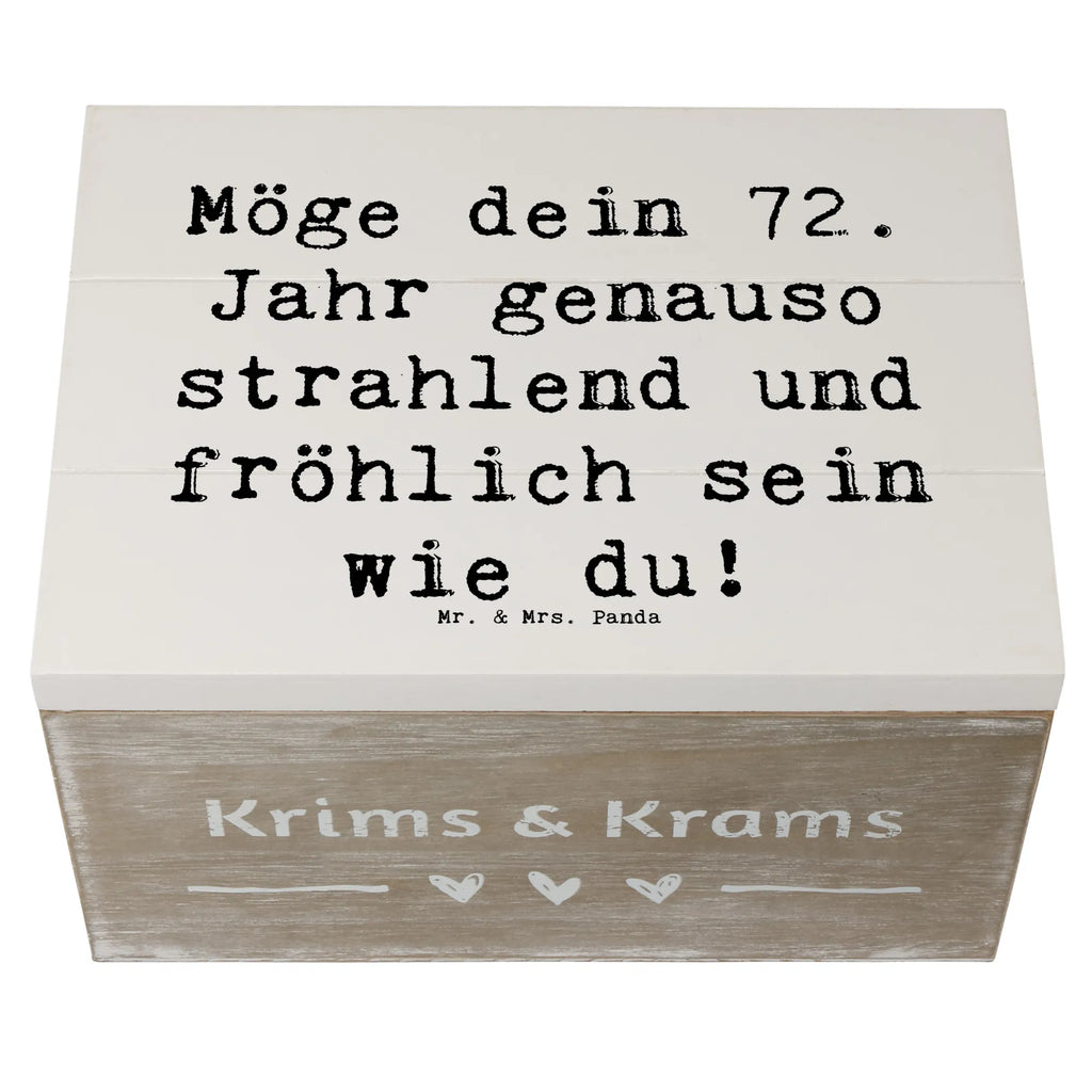 Holzkiste Spruch 72. Geburtstag Freude Glanz Schatzkiste, Schatulle, Erinnerungsbox, XXL, Aufbewahrungsbox, Truhe, Dekokiste, Holzkiste, Erinnerungskiste, Kiste, Geschenkbox, Geschenkdose, Geburtstag, Geburtstagsgeschenk, Geschenk