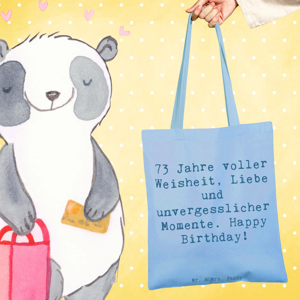 Tote bag Saying 73 Jahre voller Weisheit, Liebe und unvergesslicher Momente. Happy Birthday! Beuteltasche, Beutel, Einkaufstasche, Jutebeutel, Stoffbeutel, Tasche, Shopper, Umhängetasche, Strandtasche, Schultertasche, Stofftasche, Tragetasche, Badetasche, Jutetasche, Einkaufstüte, Laptoptasche, Geburtstag, Geburtstagsgeschenk, Geschenk