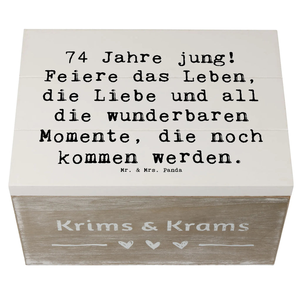 Holzkiste Spruch 74. Geburtstag Freude Holzkiste, XXL, Geschenkdose, Erinnerungskiste, Erinnerungsbox, Dekokiste, Schatulle, Kiste, Geschenkbox, Truhe, Aufbewahrungsbox, Schatzkiste, Geburtstag, Geburtstagsgeschenk, Geschenk
