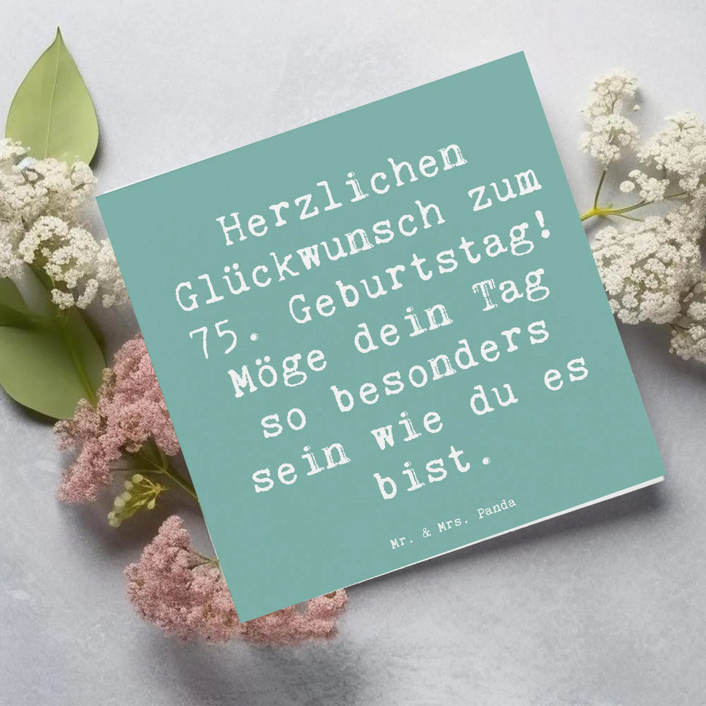 Deluxe Karte Spruch 75. Geburtstag Glückwünsche Hochwertige Grußkarte, Hochzeitskarte, Geburtstagskarte, Hochwertige Klappkarte, Karte, Klappkarte, Einladungskarte, Glückwunschkarte, Grußkarte, Geburtstag, Geburtstagsgeschenk, Geschenk