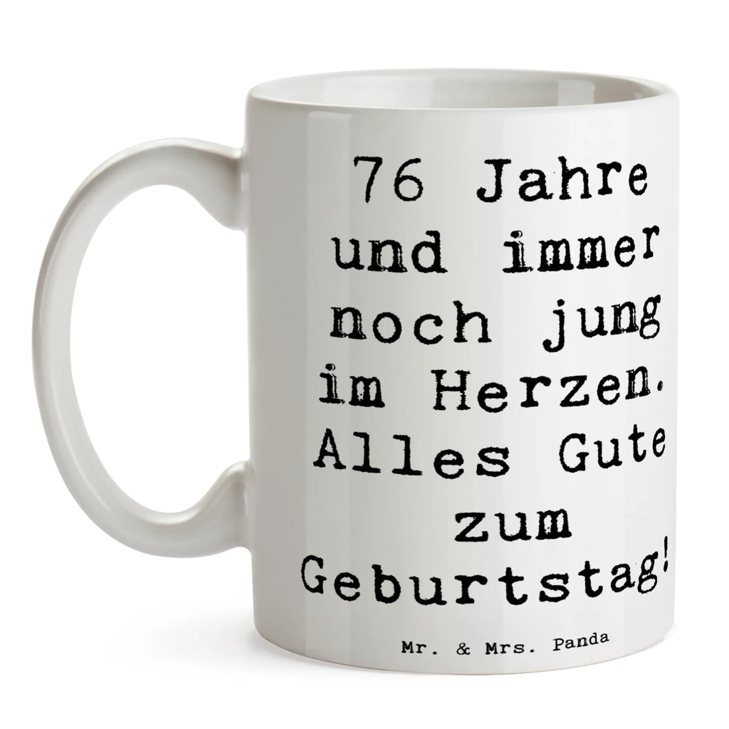 Tasse Spruch 76. Geburtstag Herzjung Teetasse, Tasse mit Zitaten, Kaffeetasse, Bürotasse, Porzellantasse, Geschenktasse, Keramiktasse, Tasse, Tasse mit Motiven, Geburtstag, Geburtstagsgeschenk, Geschenk