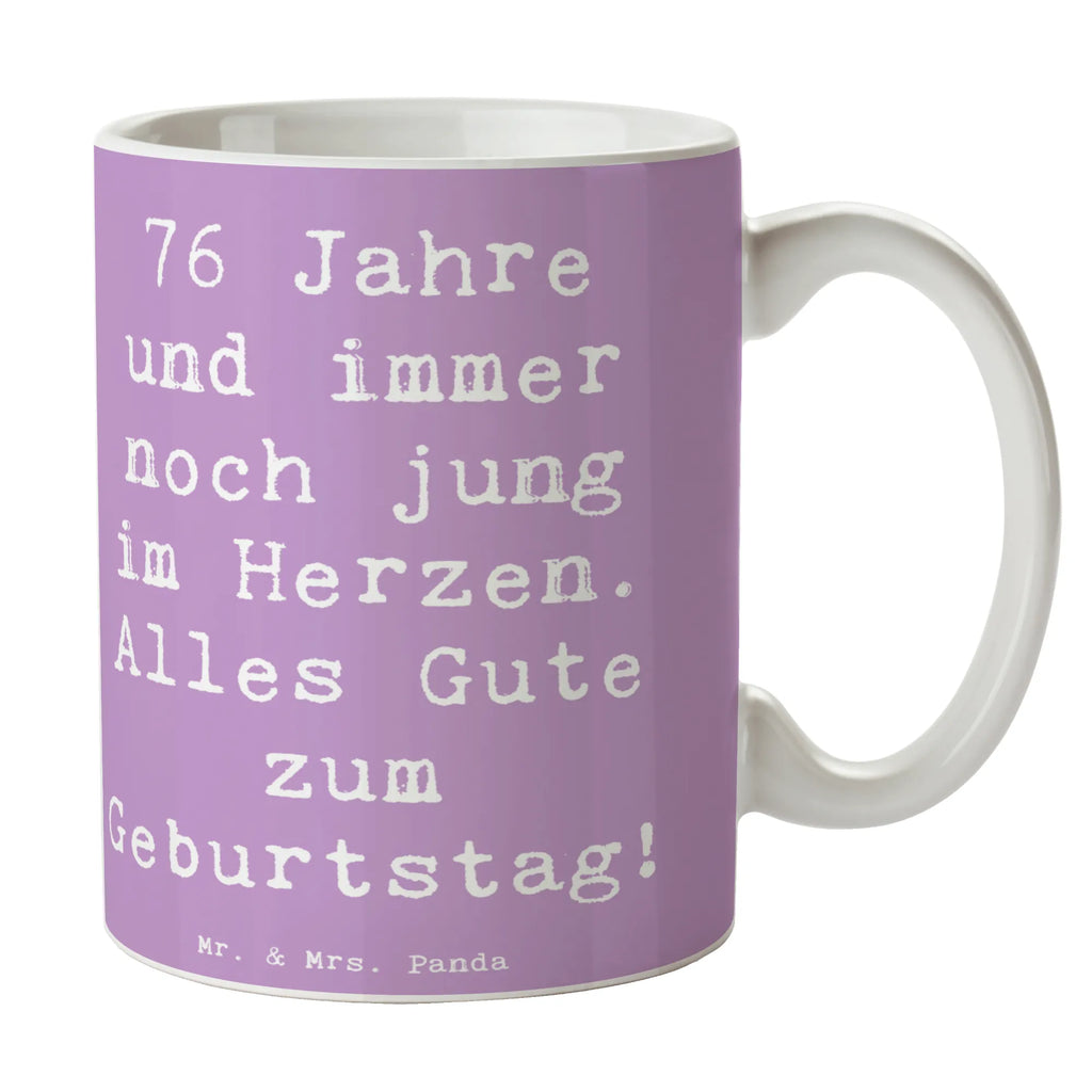 Tasse Spruch 76. Geburtstag Herzjung Teetasse, Tasse mit Zitaten, Kaffeetasse, Bürotasse, Porzellantasse, Geschenktasse, Keramiktasse, Tasse, Tasse mit Motiven, Geburtstag, Geburtstagsgeschenk, Geschenk