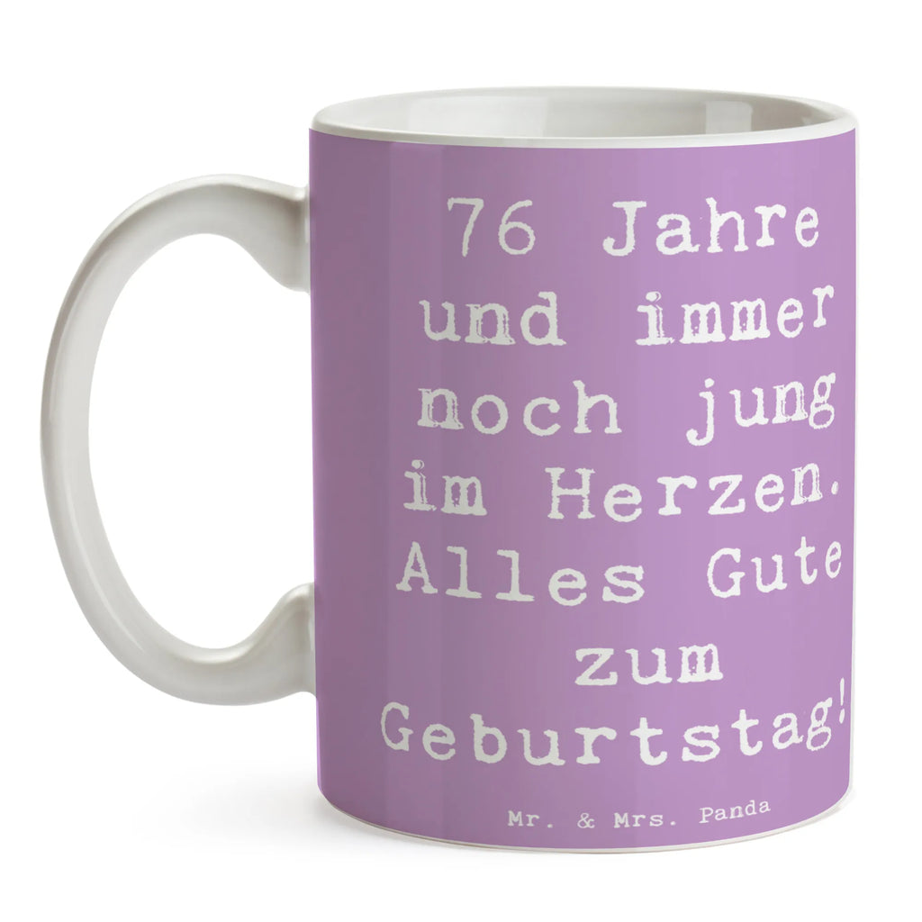 Tasse Spruch 76. Geburtstag Herzjung Teetasse, Tasse mit Zitaten, Kaffeetasse, Bürotasse, Porzellantasse, Geschenktasse, Keramiktasse, Tasse, Tasse mit Motiven, Geburtstag, Geburtstagsgeschenk, Geschenk